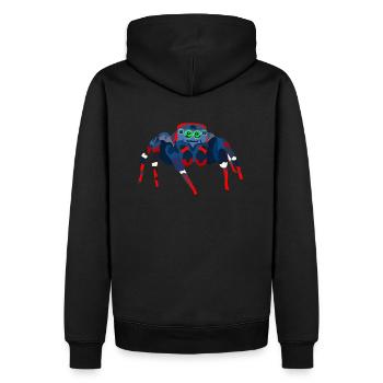 Araignée aux yeux fous - Sweat à capuche Premium bio Homme - noir - Dos - Nico (187cm)