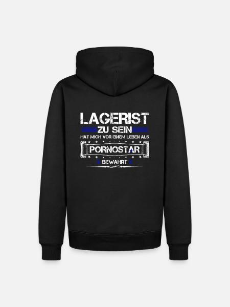 LAGERIST ZU SEIN... - Männer Premium Bio Hoodie - Schwarz