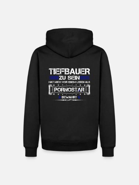 TIEFBAUER ZU SEIN.... - Männer Premium Bio Hoodie - Schwarz
