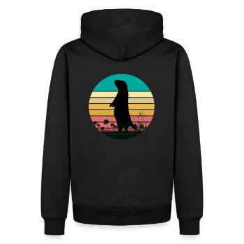 RÉTRO VINTAGE MARMOTTE - Sweat à capuche Premium bio Homme - noir - Dos - Nico (187cm)