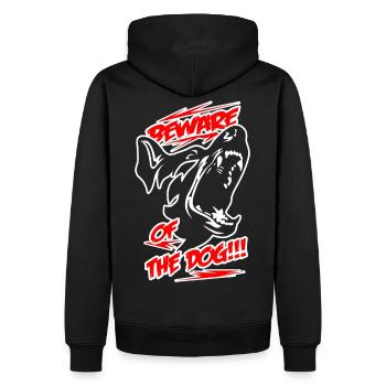 ATTENTION AU CHIEN - Cadeau amoureux des chiens et des chiens - Sweat à capuche Premium bio Homme - noir - Dos - Nico (187cm)