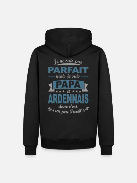 papa Ardennais cadeau père Ardennes - Sweat à capuche Premium bio Homme - noir