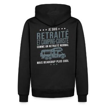 camping car retraité cadeau humour camping-car - Sweat à capuche Premium bio Homme - noir - Dos - Nico (187cm)