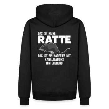 DAS IST KEINE RATTE - LUSTIGER SPRUCH RATTE - Männer Premium Bio Hoodie - Schwarz - Hinten - Nico (187cm)