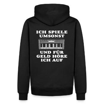 ICH SPIELE UMSONST - SYNTHESIZER - Männer Premium Bio Hoodie - Schwarz - Hinten - Nico (187cm)