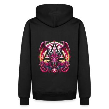 Baphomet - Luzifer - Teufel - Satan - 666 - Männer Premium Bio Hoodie - Schwarz - Hinten - Nico (187cm)