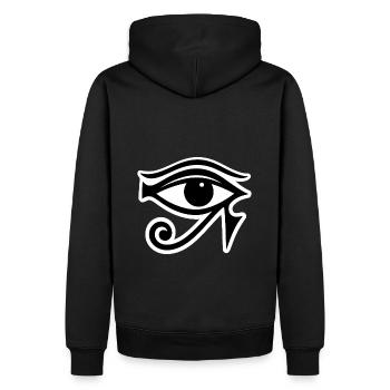 Symbole de l’œil d’Horus en Égypte - Sweat à capuche Premium bio Homme - noir - Dos - Nico (187cm)
