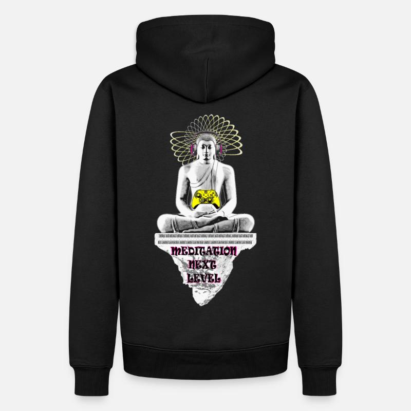 Meditation Next Level - Männer Premium Bio Hoodie - Schwarz