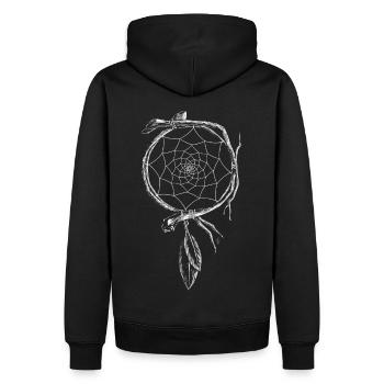 Capteur de rêves - Sweat à capuche Premium bio Homme - noir - Dos - Nico (187cm)