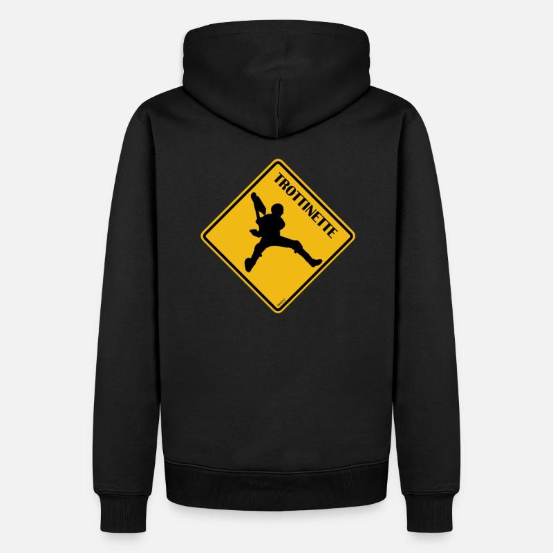 Panneau Trottinette - Sweat à capuche Premium bio Homme - noir
