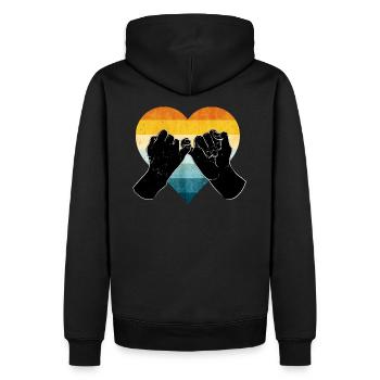 Friendship - Men’s Premium Organic Hoodie - black - Back - Nico (187cm)