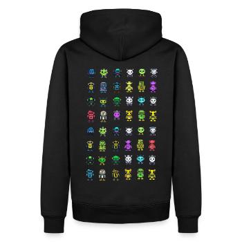Süße Roboter Muster - Männer Premium Bio Hoodie - Schwarz - Hinten - Nico (187cm)