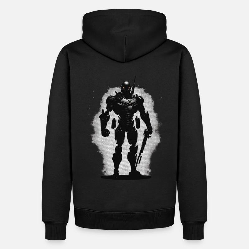 Roboter Krieger Robot - Männer Premium Bio Hoodie - Schwarz