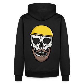 Artisanat Casque de sécurité Crâne Travaux de chantier Emploi - Sweat à capuche Premium bio Homme - noir - Dos - Nico (187cm)