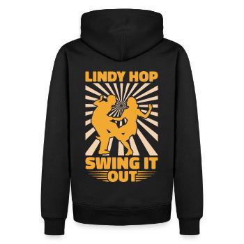 Lindy Hop Tänzer Swing Tanzpaar Swing Dance - Männer Premium Bio Hoodie - Schwarz - Hinten - Nico (187cm)