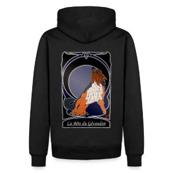La Bete du Gevaudan - folklore Lozere Ardeche - Männer Premium Bio Hoodie - Schwarz - Hinten - Nico (187cm)