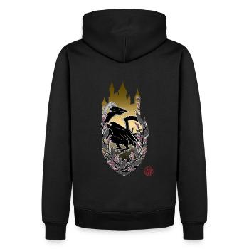 Medieval Dragon & Eltz Castle - Men’s Premium Organic Hoodie - black - Back - Nico (187cm)