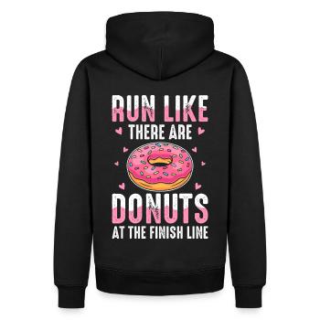 Lustiges Laufshirt Donut Motivation Joggen Sport - Männer Premium Bio Hoodie - Schwarz - Hinten - Nico (187cm)