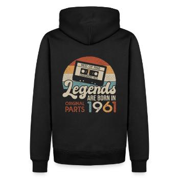 61 Year Old Legends 1961 Gift Vibtage Birthday 61 - Men’s Premium Organic Hoodie - black - Back - Nico (187cm)