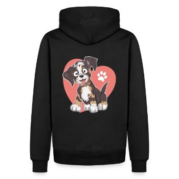 Comic Hund Australien Shepherd Love Geschenk - Männer Premium Bio Hoodie - Schwarz - Hinten - Nico (187cm)