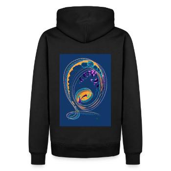 Meeresspirale - Männer Premium Bio Hoodie - Schwarz - Hinten - Nico (187cm)