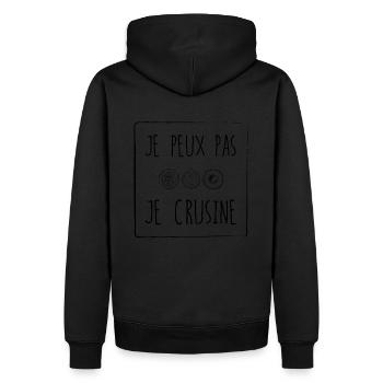 JE PEUX PAS JE CRUSINE - Sweat à capuche Premium bio Homme - noir - Dos - Nico (187cm)