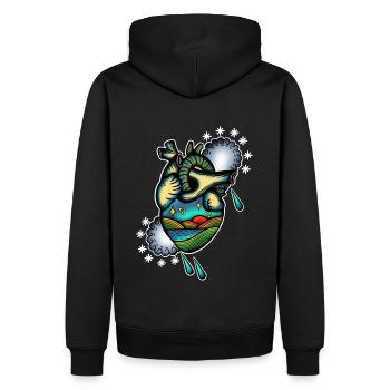 Landscape - Sweat à capuche Premium bio Homme - noir - Dos - Nico (187cm)