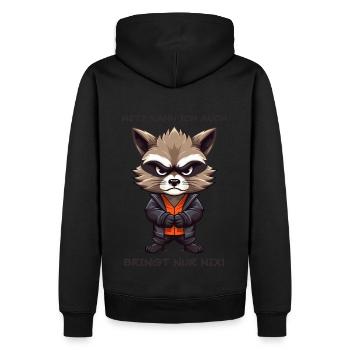 Nett Kann Ich Auch - dunkel - Männer Premium Bio Hoodie - Schwarz - Hinten - Nico (187cm)