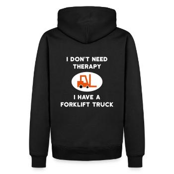 ★ Designfarben änderbar ★ I don't need therapy - Männer Premium Bio Hoodie - Schwarz - Hinten - Nico (187cm)