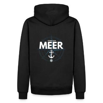 SÜCHTIG NACH MEER, Urlaub, Segeln, Reise - Männer Premium Bio Hoodie - Schwarz - Hinten - Nico (187cm)