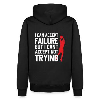 Design de basket-ball cool avec un dicton motivant - Sweat à capuche Premium bio Homme - noir - Dos - Nico (187cm)