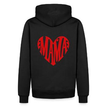 Cœur pour maman – Aimant et expressif - Sweat à capuche Premium bio Homme - noir - Dos - Nico (187cm)