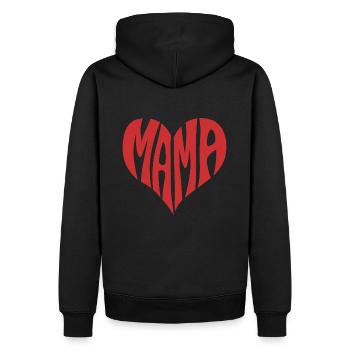 Herz für Mama – Liebevoll & Ausdrucksstark - Männer Premium Bio Hoodie - Schwarz - Hinten - Nico (187cm)