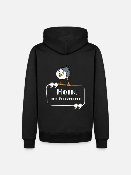 MÖWE Moin ihr Flitzpiepen norddeutsch lustig - Männer Premium Bio Hoodie - Schwarz