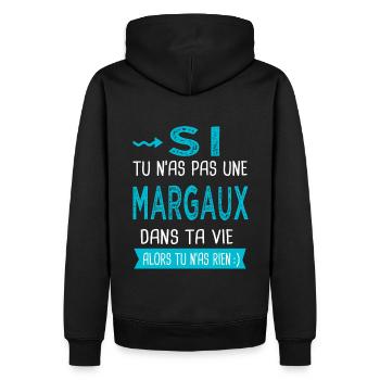 Margaux Si tu n as pas une margaux - Sweat à capuche Premium bio Homme - noir - Dos - Nico (187cm)