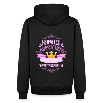 Hinfallen aufstehen Krone richten… - Männer Premium Bio Hoodie - Schwarz - Hinten - Nico (187cm)