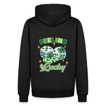 Glücksgefühl am St. Patrick's Day - Männer Premium Bio Hoodie - Schwarz - Hinten - Nico (187cm)