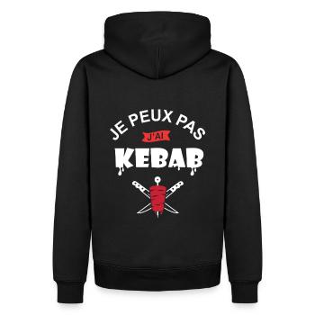 je peux pas j ai kebab chef cuisine kebab turc - Sweat à capuche Premium bio Homme - noir - Dos - Nico (187cm)