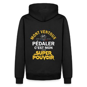 Vélo velo Mont ventoux humour cycliste vélo - Sweat à capuche Premium bio Homme - noir - Dos - Nico (187cm)