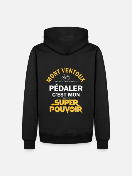 Vélo velo Mont ventoux humour cycliste vélo - Sweat à capuche Premium bio Homme - noir