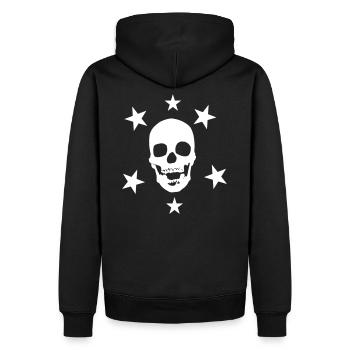 SKULL SUPERSTAR - Männer Premium Bio Hoodie - Schwarz - Hinten - Nico (187cm)