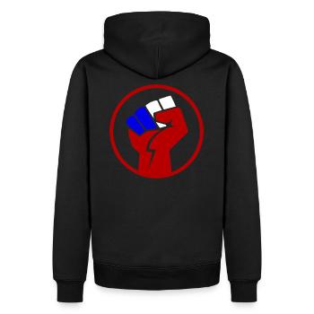 Poing bleu blanc rouge - Sweat à capuche Premium bio Homme - noir - Dos - Nico (187cm)