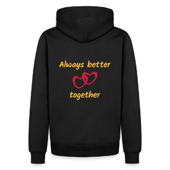★ Design colors can be changed ★ Always better together - Men’s Premium Organic Hoodie - black - Back - Nico (187cm)