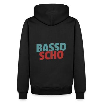Bassd scho - Franken fränkisch fränggisch Geschenk - Männer Premium Bio Hoodie - Schwarz - Hinten - Nico (187cm)