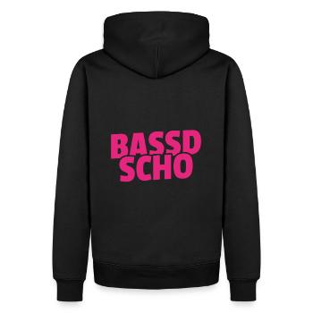 Bassd scho - Franken fränkisch fränggisch Geschenk - Männer Premium Bio Hoodie - Schwarz - Hinten - Nico (187cm)