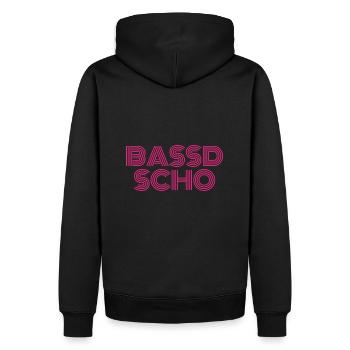 Bassd scho - Franken fränkisch fränggisch Geschenk - Männer Premium Bio Hoodie - Schwarz - Hinten - Nico (187cm)