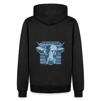 Fromage de crème glacée au lait tolérant au lactose - Sweat à capuche Premium bio Homme - noir - Dos - Nico (187cm)