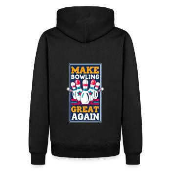 Make Bowling Great Again - Bowling Ball Pin - Sweat à capuche Premium bio Homme - noir - Dos - Nico (187cm)