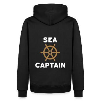Sea Captain (Steuerrad) - Männer Premium Bio Hoodie - Schwarz - Hinten - Nico (187cm)