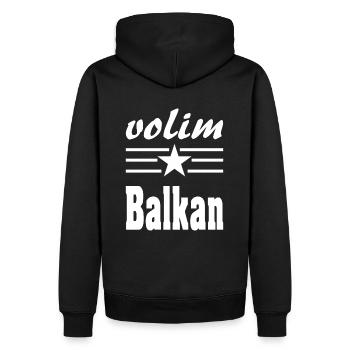 Volim balkan sait - Sweat à capuche Premium bio Homme - noir - Dos - Nico (187cm)